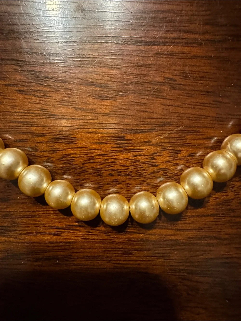 Gold Pearl-Style Beaded Necklace for Women